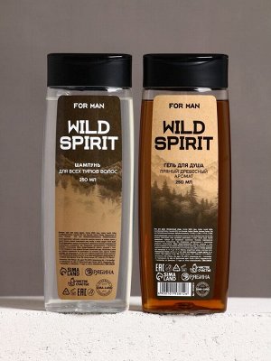 Подарочный набор WILD SPIRIT, гель для душа и шампунь для волос, 2x250 мл, HARD LINE