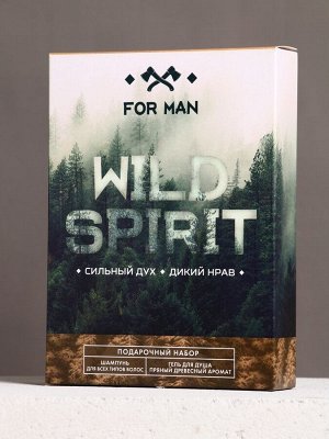 Подарочный набор WILD SPIRIT, гель для душа и шампунь для волос, 2x250 мл, HARD LINE