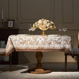 Скатерть ROYAL GARDEN 140x180 см, белая, 100% хлопок, твил с водоотталкивающей пропиткой, 1 шт.