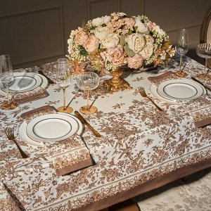 Скатерть ROYAL GARDEN 140x180 см, белая, 100% хлопок, твил с водоотталкивающей пропиткой, 1 шт.