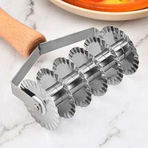 Ручной роликовый резак для лапши с деревянной ручкой 20,5*11,5 см