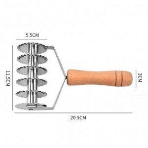 Ручной роликовый резак для лапши с деревянной ручкой 20,5*11,5 см