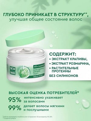 Чистая линия Маска сыворотка с розмарином для роста и укрепления волос увлажняющая, 400 мл