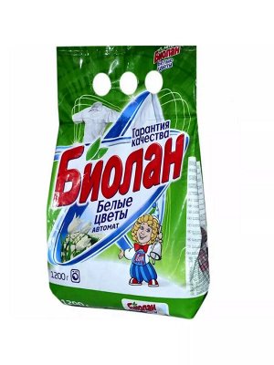 Биолан Стиральный порошок Белые цветы 1200 гр