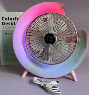Вентилятор настольный Colorful Desktop Fan USB с подсветкой