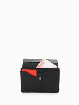 Картхолдер Bagsland на кнопке, для карт, купюр, чёрный