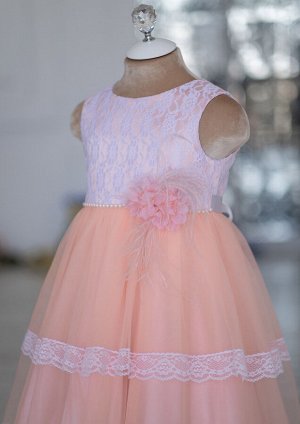 Амита нарядное платье персиковый