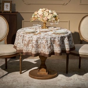 Круглая скатерть "Royal Garden" 150 см, белая, 100% хлопок, твил с пропиткой, 1 шт.