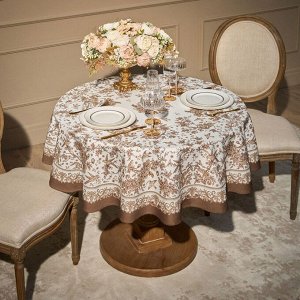 Круглая скатерть "Royal Garden" 150 см, белая, 100% хлопок, твил с пропиткой, 1 шт.