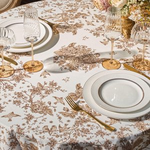 Круглая скатерть "Royal Garden" 150 см, белая, 100% хлопок, твил с пропиткой, 1 шт.
