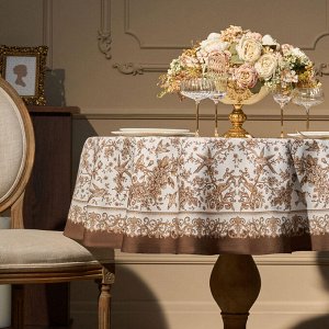 Круглая скатерть "Royal Garden" 150 см, белая, 100% хлопок, твил с пропиткой, 1 шт.