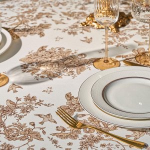 Круглая скатерть "Royal Garden" 150 см, белая, 100% хлопок, твил с пропиткой, 1 шт.