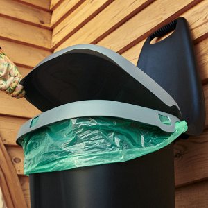 Тележка садовая с зажимом для пакета и крышкой 38л (58x40x95см) (чёрный)
