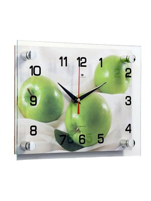 Часы настенные: Кухня, «Яблоки», бесшумные, 20x26 см