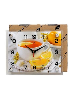 Часы настенные: Кухня, "Чай с лимоном", 20 х 26 см
