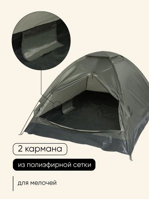 Палатка туристическая 2-местная maclay fisht se 2, 205x150x105 см, трекинговая, однослойная, зелёная