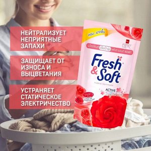 Lion Thailand LION &quot;Essence Fresh &amp; Soft&quot; Кондиционер для белья  500мл &quot;Red Rose&quot; (Sparkling Kiss) (мяг.уп.)