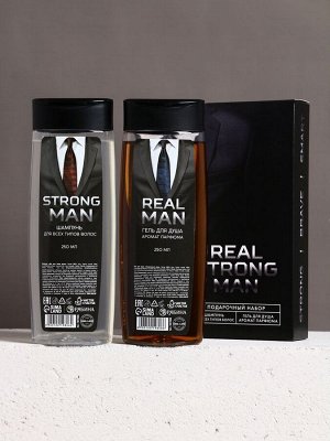 Подарочный набор REAL STRONG MAN, гель для душа и шампунь для волос, 2x200 мл, HARD LINE