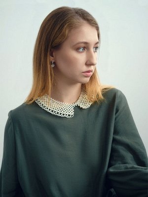 Колье «Жемчужное ассорти» воротничок ажур, шар №2.4,6, белое, L= 36 см
