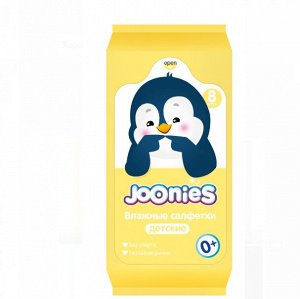 JOONIES Салфетки влажные детские МИНИ, 8 шт.*8 УП В СПАЙКЕ