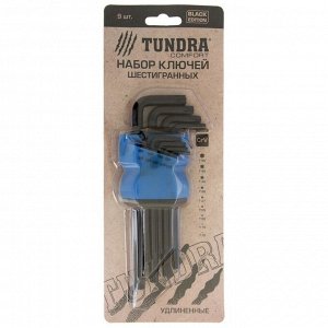 Набор ключей TUNDRA black, TORX Tamper, удлиненные, CrV, TT10 - TT50, 9 шт.