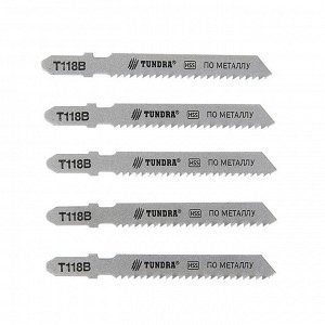 Пилки для лобзика ТУНДРА, HSS, по металлу, 5 шт. 50/75 х 2 мм, T118B