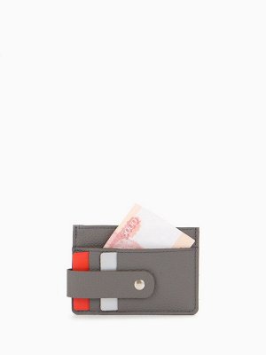Картхолдер Bagsland, на 5 карт, с монетницей на молнии, серый