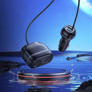 Разветвитель в прикуриватель + зарядное устройство Hoco Z56, 2 гнезда, 240W, PD30W, QC3.0