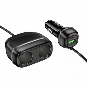 Разветвитель в прикуриватель + зарядное устройство Hoco Z56, 2 гнезда, 240W, PD30W, QC3.0