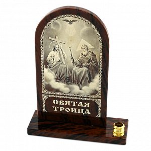Икона из обсидиана арка со св "Святая Троица" 105*40*120мм