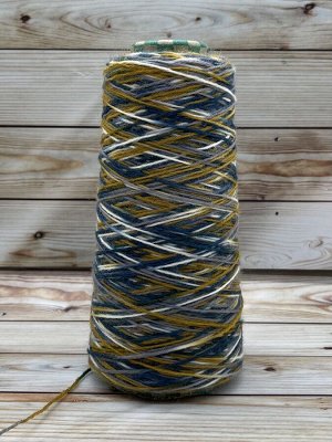 Пряжа для вязания 100 гр, Calzetteria носочная пряжа 75% меринос 25% полиамид 400м/100г 14 Синий-горчица