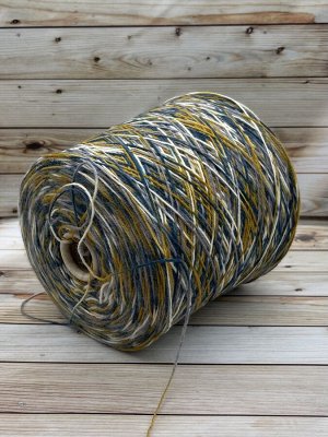 Пряжа для вязания 100 гр, Calzetteria носочная пряжа 75% меринос 25% полиамид 400м/100г 14 Синий-горчица