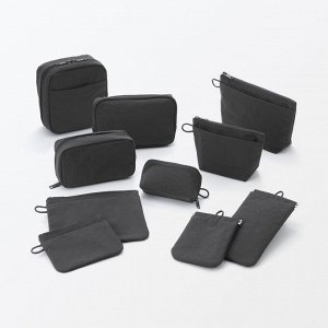 MUJI Wrinkle Nylon One-Touch Flat Pouch – плоский органайзер из жатого нейлона с удобным открытием