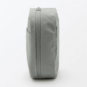 MUJI Wrinkle Nylon Wide-Open Square Pouch – квадратный органайзер из жатого нейлона с широким раскрытием