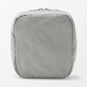MUJI Wrinkle Nylon Wide-Open Square Pouch – квадратный органайзер из жатого нейлона с широким раскрытием
