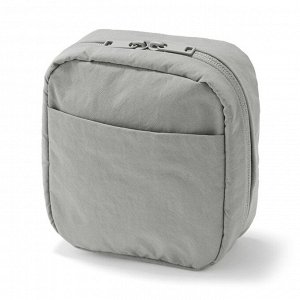 MUJI Wrinkle Nylon Wide-Open Square Pouch – квадратный органайзер из жатого нейлона с широким раскрытием