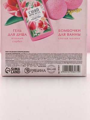 Подарочный набор «Это твой день», гель для душа, 250 мл и бомбочки для ванны 4 шт., Чистое счастье