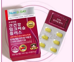 NUTRI D-DAY Защита печени с экстрактом расторопши, LIVER HEALTH MILK THISTLE PLUS Premium 500мг*30таблеток