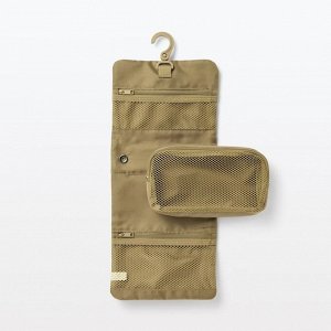 MUJI Polyester Hanging Case with Detachable Pouch Beige – подвесной чехол с съёмным органайзером из полиэстера, бежевый