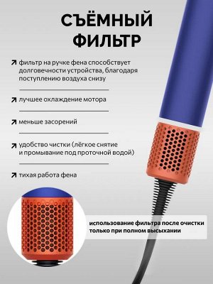 Профессиональный фен 4в1 для волос с ионизацией, 4 насадки