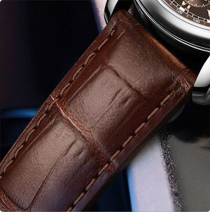 Мужские часы Wokai с ремешком под кожу, 42 мм
