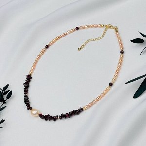Чокер из речного Жемчуга и Граната