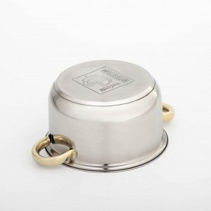 Кастрюля Доляна «Роскошь», 2.2 л, d=19 см, с крышкой, капсульное дно, нержавеющая сталь