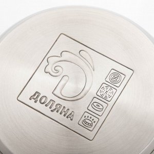 Кастрюля Доляна «Роскошь», 2.2 л, d=19 см, с крышкой, капсульное дно, нержавеющая сталь