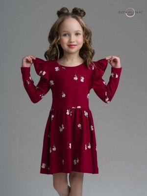 Платье Фея лютики бордо