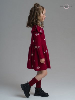Платье Фея лютики бордо