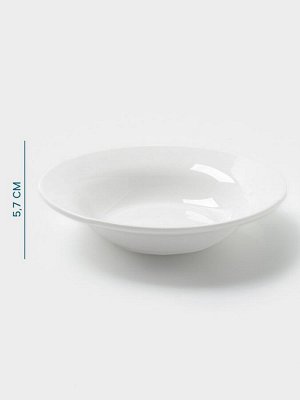 Тарелка глубокая Hanna Knövell, 1.03 л, d=25.5 см, фарфор, белая