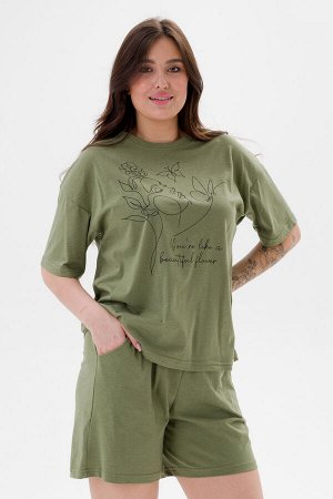 Пижама женская из кулирки Дива спаржа