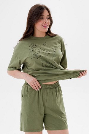 Пижама женская из кулирки Дива спаржа