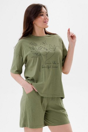 Пижама женская из кулирки Дива спаржа